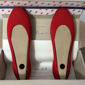 Brand new red Rothy’s flat, never worn